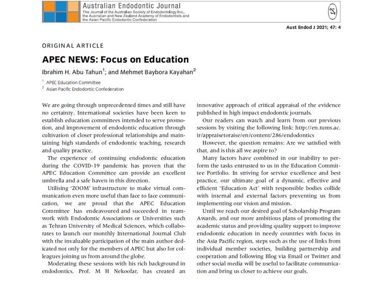 APEC NEWS Focus on Education
